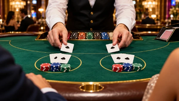 Cartes et jetons blackjack